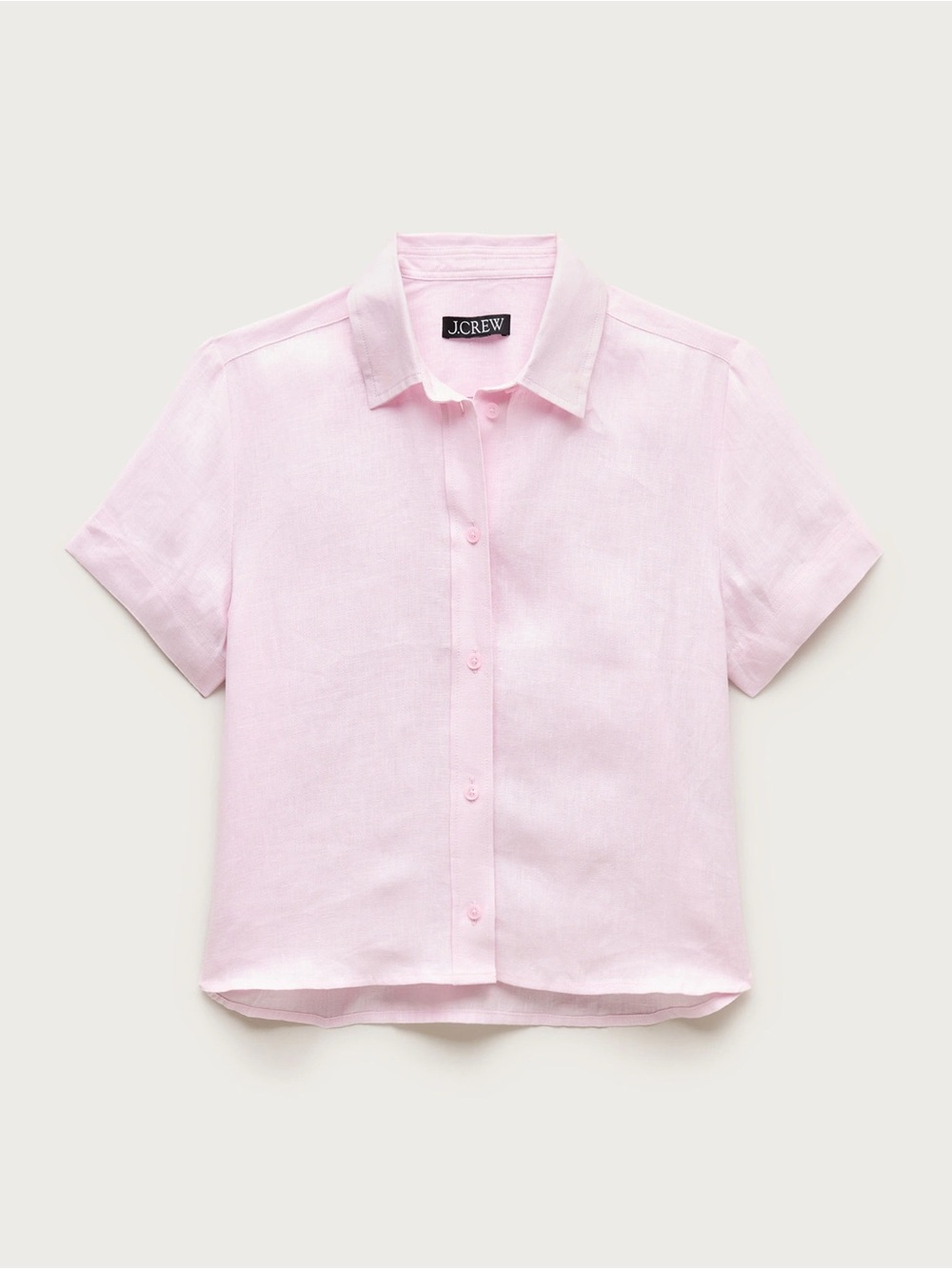 J Crew light pink linen top